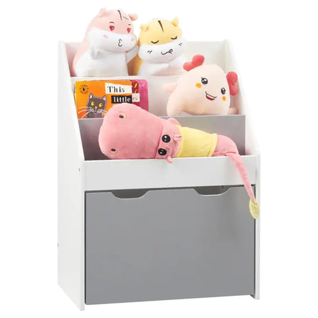 Kinderboekenkast van BukkitBow met 3 planken en opbergruimte, geschikt voor kleuterschool, kleurrijk en functioneel design