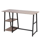 BukkitBow bureau met 2 opbergplanken, spaanplaat tafelblad en metalen frame, 120x50cm werkstation voor kantoor of thuis.