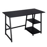 BukkitBow bureau met 2 opbergruimte planken, spaanplaat tafelblad en metalen frame, 120x50cm werkstation voor thuis of kantoor