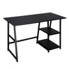 BukkitBow bureau met 2 opbergruimte planken, spaanplaat tafelblad en metalen frame, 120x50cm werkstation voor thuis of kantoor
