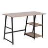 BukkitBow bureau met 2 opbergruimte planken, spaanplaat tafelblad en metalen frame, werkstation van 120x50cm.
