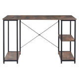 BukkitBow bureau met computerstandaard, opbergvak en 2 planken, licht eiken of wit, stalen structuur, 120x60cm, houten panelen