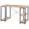 BukkitBow bureau met computerstandaard, opbergvak en 2 planken, licht eiken of wit, stalen structuur, 120x60cm.