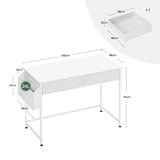 BukkitBow bureau met laden, werktafel met opbergvakken en haak, stevig metalen frame voor thuis of kantoor