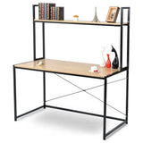 BukkitBow bureau met houten en stalen frame, opbergplank, afmetingen 120x60x140 cm en 50 kg draagvermogen, zichtbare details