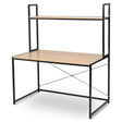BukkitBow bureau met houten en stalen frame, opbergplank, afmetingen 120x60x140 cm, draagvermogen 50 kg, modern kantoormeubel