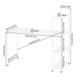 BukkitBow bureau met houten en metalen planken, verstelbare zijplank, afmetingen 120x50x120 cm en draagvermogen van 50 kg