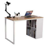 BukkitBow bureau met vakkenkast, spaanplaat tafelblad en metalen frame, afmetingen 120x60cm, werkstation en opbergmogelijkheden