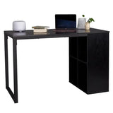 BukkitBow bureau met vakkenkast, spaanplaat tafelblad en metalen frame, 120x60cm werkstation voor thuis of kantoor