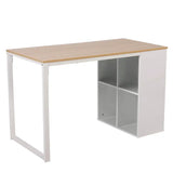 BukkitBow bureau met vakkenkast, spaanplaat tafelblad en metalen frame, 120x60cm werkstation voor thuis of kantoor