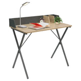 BukkitBow bureau werkplek met achterschot en kabelgoot inkeeping, afmetingen 90x50x73 cm, houten afwerking en ergonomisch ontwerp