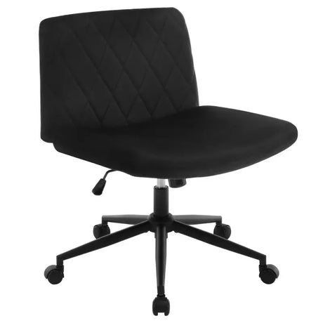 BukkitBow bureaustoel met fluwelen bekleding en metalen frame, ergonomisch, verstelbaar en zonder armleuningen