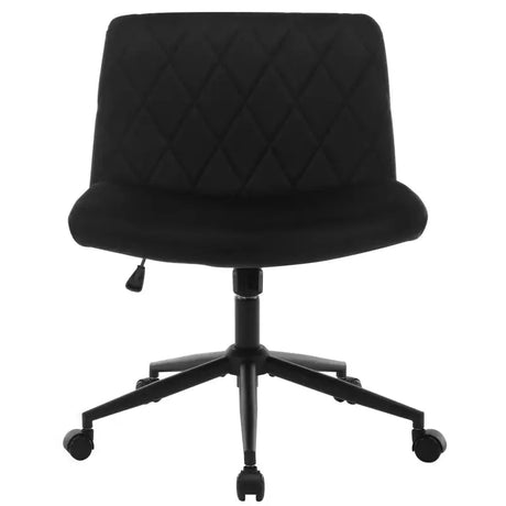 BukkitBow bureaustoel met fluwelen bekleding en metalen frame, ergonomisch, verstelbaar, zonder armleuningen, geschikt voor kantoor.