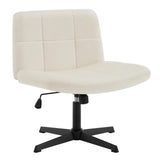BukkitBow bureaustoel met hoogteverstelling, brede zitting en fluwelen of corduroy bekleding, comfortabele kantoorstoel.