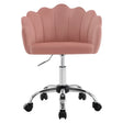 BukkitBow bureaustoel met bloembladontwerp, fluweel bekleding, metalen onderstel en ergonomische, in hoogte verstelbare zitting