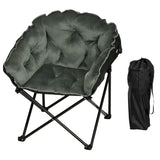 BukkitBow campingstoel met gevoerde fluwelen bekleding, draagbare hoes, tot 150kg capaciteit, ideaal voor kamperen en buitengebruik.
