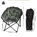 BukkitBow campingstoel met gevoerde fluwelen bekleding, 150 kg draagvermogen en draagbare opberghoes, geschikt voor outdoor gebruik.
