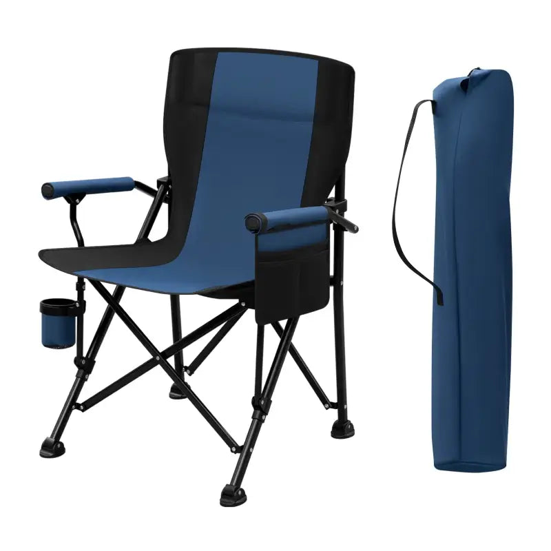 BukkitBow campingstoel met bekerhouder, Oxford stof, draagbare opberghoes, lichte visstoel voor outdoor activiteiten