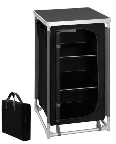 BukkitBow campingtafel met Oxford doek en aluminium, inklapbare opbergruimte, draagbaar en multifunctioneel voor outdoor gebruik