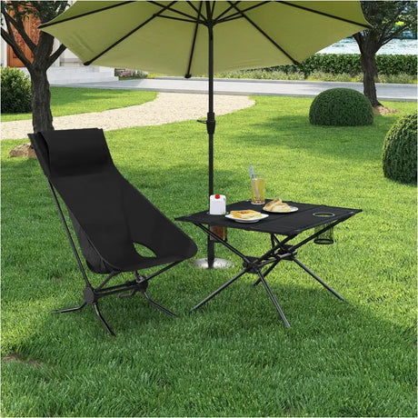 BukkitBow campingtafel set met opberghoes, lichtgewicht en opvouwbaar, gemaakt van metaal en Oxford-stof voor camping en outdoor gebruik