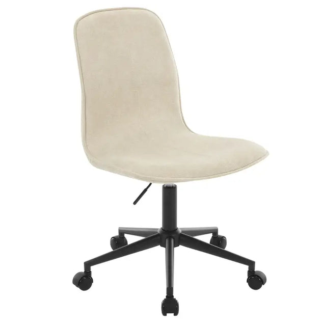 Comfortabele BukkitBow bureaustoel met zachte badstof bekleding en verstelbare hoogte, ideaal voor comfortabel werken.