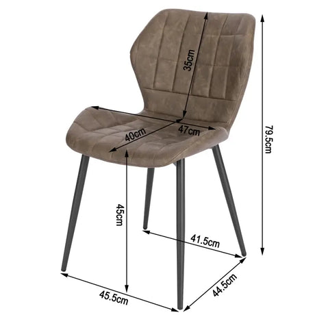 BukkitBow eetkamerstoel met faux leer of fluweel, stabiel metalen frame, ergonomisch ontwerp en zithoogte van 45 cm.