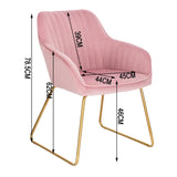 BukkitBow eetkamerstoel met fluwelen of kunstleren bekleding, ergonomisch design, 82,5 cm hoog, stevige en multifunctionele stoel.