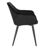 BukkitBow eetkamerstoel met metalen frame, ergonomisch ontwerp en zithoogte van 48cm, comfortabele en stabiele zitplaats