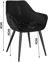 BukkitBow eetkamerstoel met stabiel metalen frame en ergonomisch ontwerp, zithoogte 48 cm, comfortabele stoel voor eetkamer
