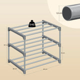 BukkitBow metalen schoenenrek, compact en stapelbaar met open systeem voor nette schoenenopslag.