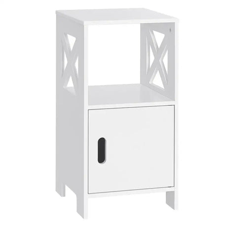 BukkitBow compact nachtkastje van MDF met ruime opbergruimte, afmetingen 30x60x30 cm, modern design en stevige constructie
