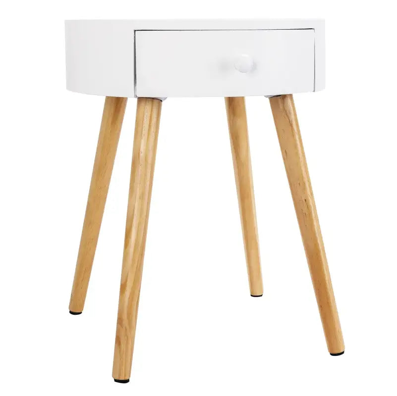 BukkitBow compact nachtkastje met lade, waterbestendig MDF en massief hout, 38x38x48cm, krasvast en stijlvol design