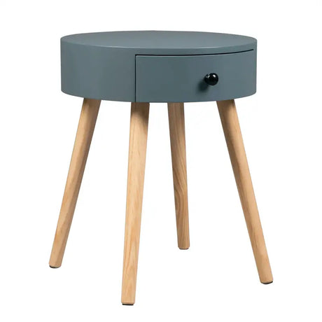 BukkitBow Compact nachtkastje met lade, waterbestendig MDF en massief hout, 38x38x48cm, krasvast en modern design