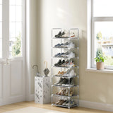 BukkitBow Compact schoenenrek met metalen buizen, stapelbaar en flexibel, geschikt voor het organiseren van schoenen.