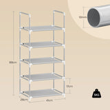 BukkitBow compact schoenenrek met metalen buizen, stapelbaar en flexibel, ideale opberger voor schoenen en accessoires