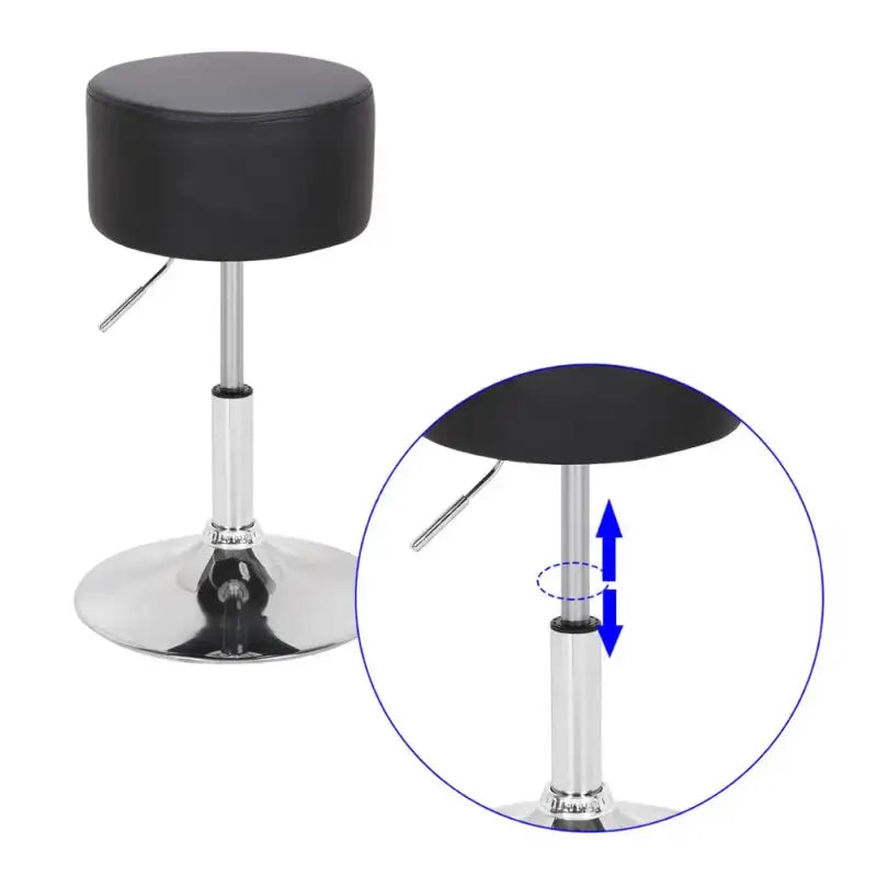 BukkitBow compacte barkruk met kunstlederen zitting, verchroomd stalen frame, ergonomisch en verstelbaar, max 100 kg draagkracht
