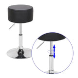 BukkitBow compacte barkruk met kunstlederen zitting, verchroomd stalen frame, ergonomisch en verstelbaar, max. 100 kg.