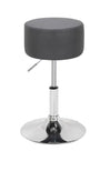 BukkitBow compacte barkruk met kunstlederen zitting, verchroomd stalen frame, ergonomisch en verstelbaar, max 100 kg draagvermogen