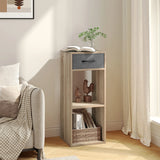 BukkitBow compacte boekenkast met stoffen lade en 3 niveaus, houten decor en opbergruimte voor boeken en accessoires