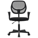 BukkitBow compacte bureaustoel met verstelbare hoogte van 41-53 cm en 100 kg draagvermogen, zwart met comfortabele zitting.