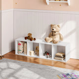 BukkitBow compacte kubus boekenkast met 4 vakken, verticaal en horizontaal, van hout, geschikt voor boeken en decoratie.