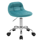 BukkitBow bureaustoel met velvet/fluweel zitting, metalen onderstel, wielen en in hoogte verstelbaar van 43,5 tot 55 cm.