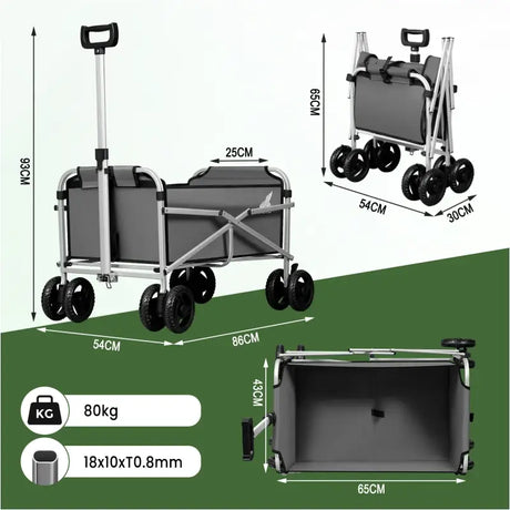 BukkitBow compacte opvouwbare bolderkar met metalen frame en oxford doek, makkelijk te manoeuvreren en veelzijdig te gebruiken.