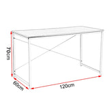 BukkitBow computertafel bureau van spaanplaat en metaal, 120x60x70cm, geschikt voor werkplek of thuisgebruik