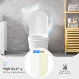 Toiletbril van BukkitBow in D-vorm, kunststof, soft-close en snel los te maken voor gemakkelijke reiniging.