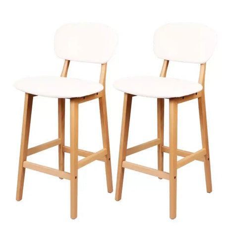 Set van twee BukkitBow barkrukken met kunstleer en massief hout, modern design, zithoogte 65 cm, comfortabele en stijlvolle zitplaatsen.