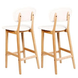 Set van 2 BukkitBow barkrukken, kunstleer en massief hout, modern design, comfortabele zithoogte van 65 cm.