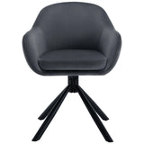 Twee draaibare BukkitBow eetkamerstoelen met armleuningen, modern design en comfortabele zitting, set van 2 stuks.