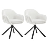 Set van 2 BukkitBow draaibare eetkamerstoelen met armleuningen, modern ontwerp en comfortabele zit, geschikt voor eetkamer.