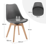 Set van 4 draaibare eetkamerstoelen van massief hout van BukkitBow, moderne en stijlvolle eetkamermeubels